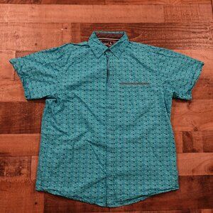 Ankor sailing team button down shirt men's large blue geometric